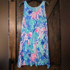 Lilly Pulitzer Blue, Pink & Green Tropical Maxi Dress